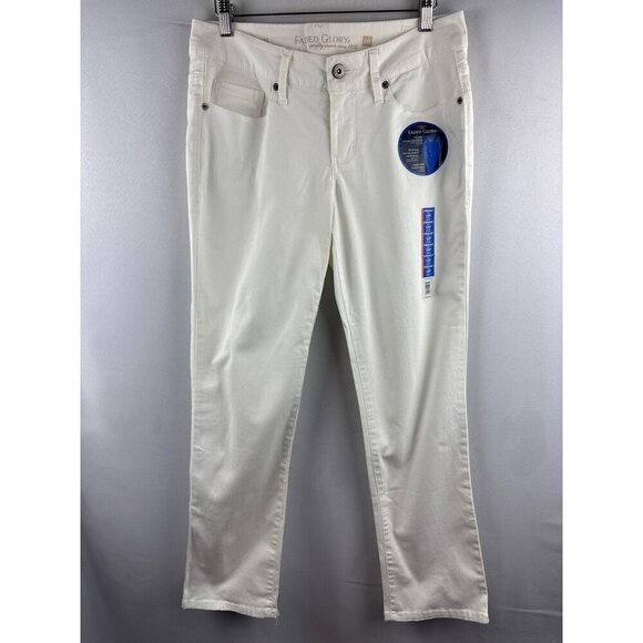 Faded Glory Classic White Denim Jeans Straight Leg Comfort Stretch Pants - Picture 2 of 6